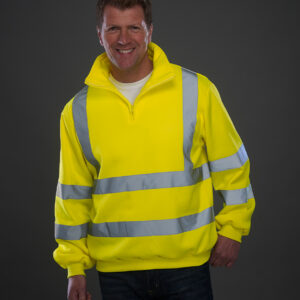YK033 Yoko Hi-Vis Zip Neck Sweatshirt