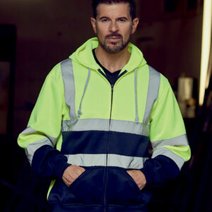 YK032 Yoko Hi-Vis Zip Hoodie